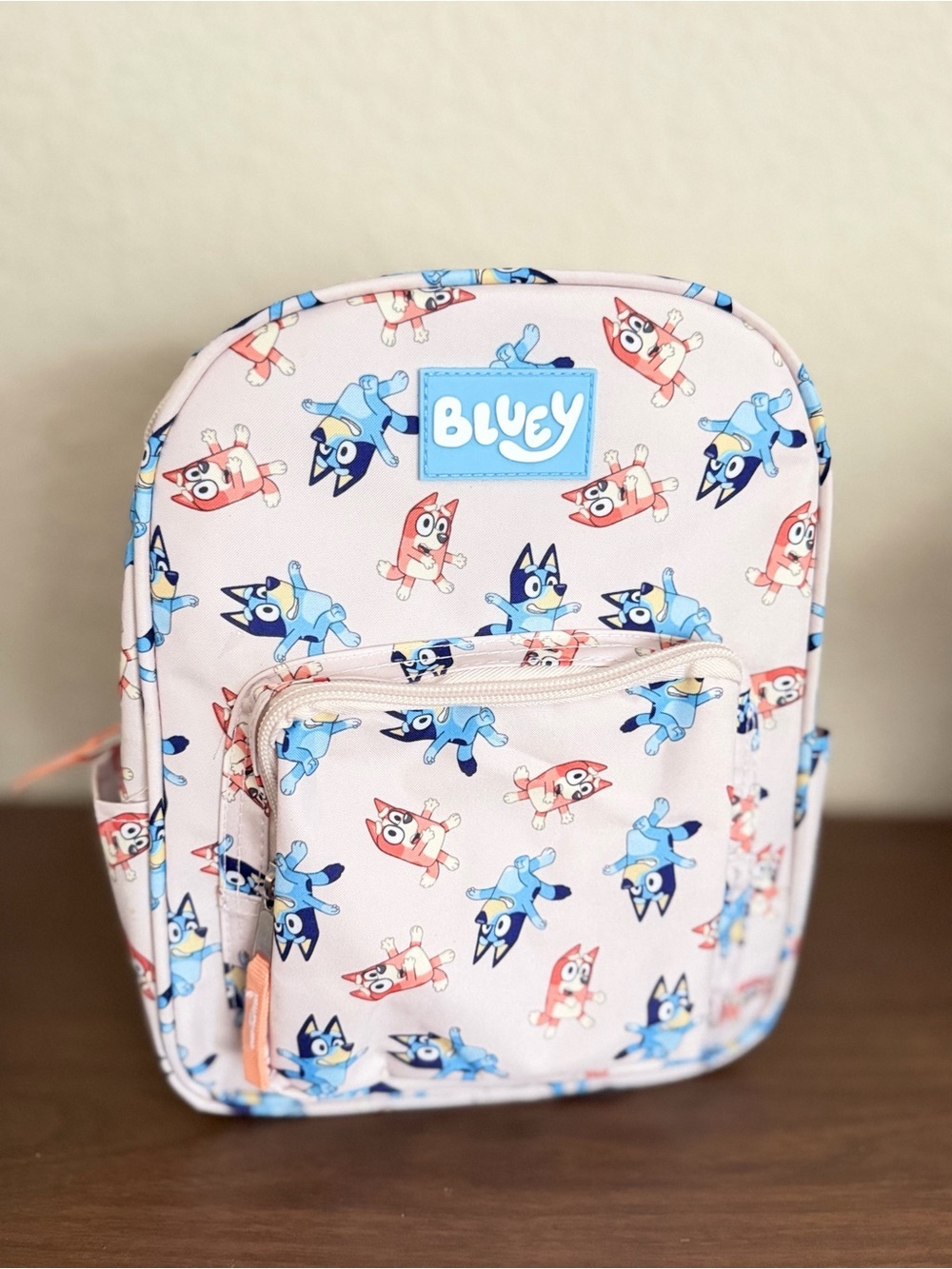 Bluey Pink Character Print Mini Backpack new 12” tall